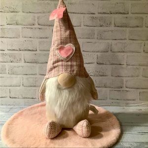 Pink Plaid Hat Valentine Gnome